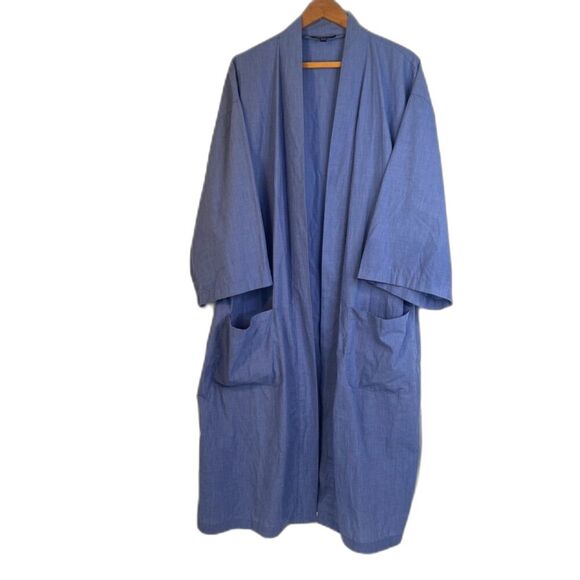 Imperial Classics Belted Robe Solid Blue Size OS Cotton Blend Lounge Wear - Picture 1 of 10